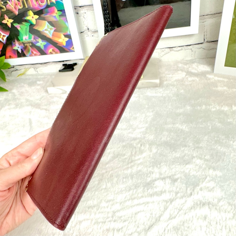 Cartier maroon leather long wallet VINTAGE - Picture 7 of 16